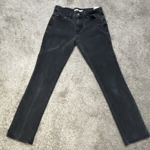 Levi's Women's Straight Jeans Black Denim Stretch Levi's 500 Series Mid Rise